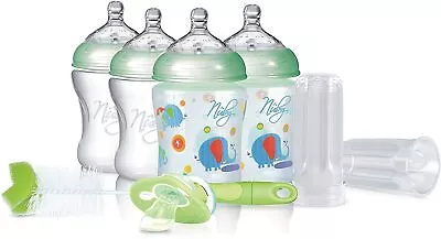 4 X Nuby Newborn Baby Feeding Bottles Starter Set Brush Dummy Anti Colic Unisex • £14.99