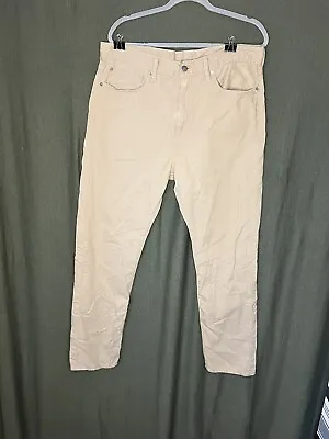 Levi 522 Jeans Men's Size 36x32 Slim Tapered Fit Tan Linen Lightweight Cotton • $14