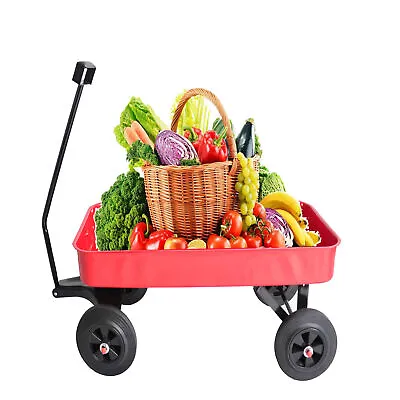 Garden Cart Yard Dump Wagon Cart Lawn Utility Cart Outdoor Steel Heavy Duty US • $85.99