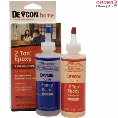 Strong 2-Ton Epoxy Adhesive With 2 Bottles - Quick Setting Multi-Surface Bond • $26.58