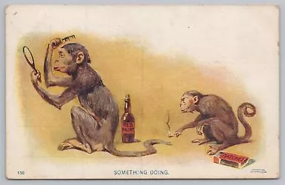 Animal~Monkey Matched & Paint Something Doing~Vintage Postcard • $3