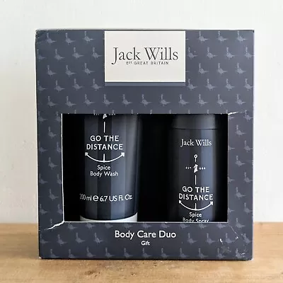 Jack Wills Mens Go The Distance Spice Body Spray & Wash Gift Set Discontinued • £38.50