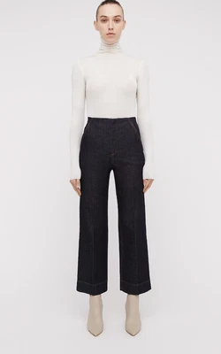$215 • Buy Scanlan Theodore Indigo Wideleg Cropped Jean Size 6