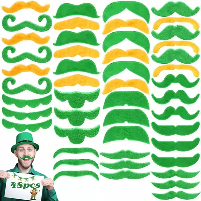 48 PCS St. Patrick's Day Fake Mustache Stickers Set Self Adhesive Novelty Beard • $16.36