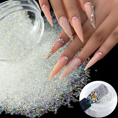 25g/ Jar Micro Beads Caviar AB Pixie Crystals 3D Nail Art Gems Tiny Rhinestones • $3.03