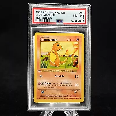 $124.99 • Buy Charmander #46 1st Edition Base Set 1999 Pokémon Game PSA 8 🔥