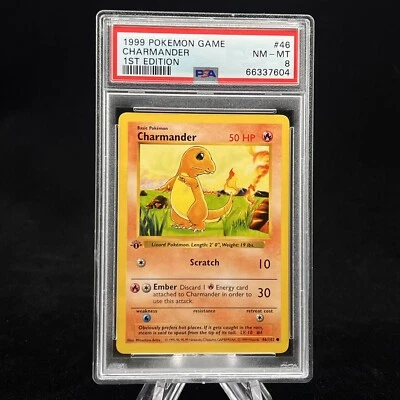 $124.99 • Buy Charmander #46 1st Edition Base Set 1999 Pokémon Game PSA 8 🔥