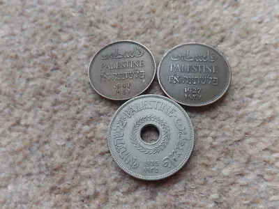 Rare Collection Palestine 3x 220  Mils Coins 192719351942  - 27mm 30mm  • £24.99