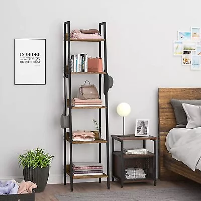 WOLTU Ladder Shelf Bookcase 5 Tier Display Storage Shelving Unit Stand • £46.99