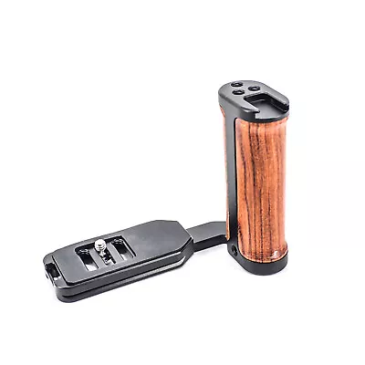 For Camera Metal Quick Release Left L Plate Wooden Side Handle Grip L Bracket E • $50.59