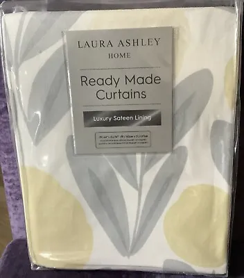 Laura Ashley Serena Sunshine Ready Made Curtains - 64 W X 54 L (162 X 137cm) NEW • £75