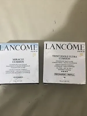 Lancome Miracle Cushion Compact Foundation Lot - 420 Bisque N And 05 Refill • £13