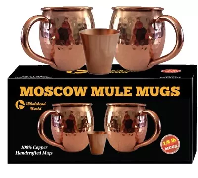 Moscow Mule Mugs -100% Copper Mug Set. The REAL Whalehead - Handcrafted (16 Oz.) • $22.99