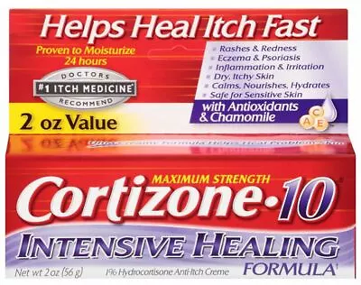 Cortizone 10 Intensive Healing Formula Anti Itch Creme 2Oz Each • $21.99