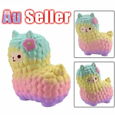 $14.50 • Buy Jumbo Rainbow Squishy Jumbo Sheep Alpaca Slow Rising Stress Relief Toy Cute New