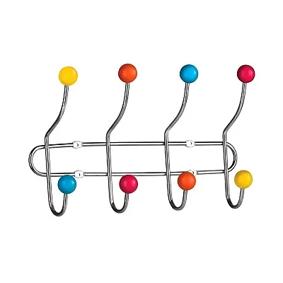 8 Hook Multi Colour Plastic Balls Chrome Clothes Coats Belt Hanger Rack Holder • $12