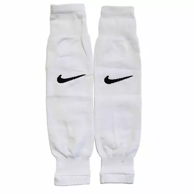 Soccer Sock Leg Sleeves Football Shin Guard Support Holder Breathable White Nike • $9.89