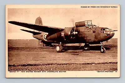 British Military Aircraft - Boston 11 - Twin Engine Bomber Postcard • $7.64