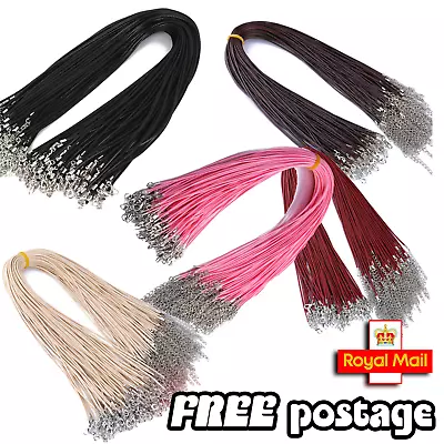 Necklace Braided  Cord String 1.5mm Rope Pendant Leather Lobster Clasp FREE POST • £2.59