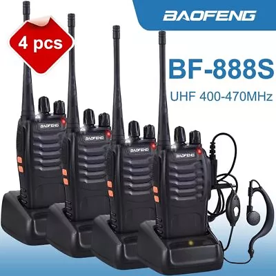 $45.99 • Buy 6x BF-888S Two Way Radio Walkie Talkie UHF 400-470MHz Handheld + Earbuds