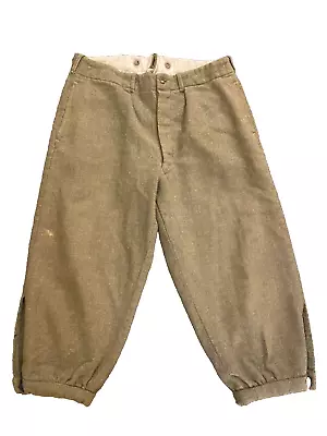 Vintage Military Hunting Wool Green Pants Mens Size 36x22 • $44