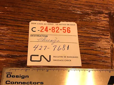 Vintage Canadian National Railway Baggage Ticket Stub Railroad Train • $7.50