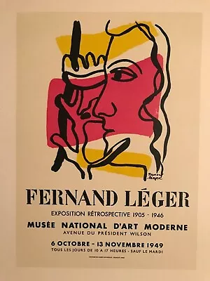 Fernand Leger Poster  Exposition Retrospective  Original Mourlot Lithograph Rare • $79