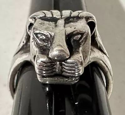 Vintage  Silver 3D Lion Head Ring Size 10.5 Please Read • $39.99