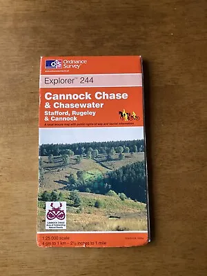 OS Explorer 244 Cannock Chase & Chasewater By Ordnance Survey • £4.45