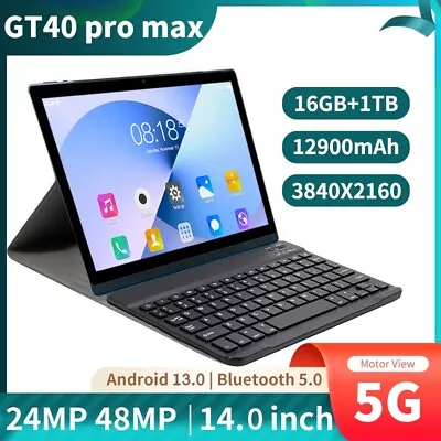 Tablet PC 14Inch Full Screen Android 13 16GB RAM+1TB ROM With Bluetooth Keyboard • $540