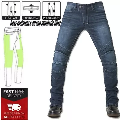 Mens Motorcycle Jeans Motorbike Pant Denim Trousers With CE Armor Biker Jeans • $69.45