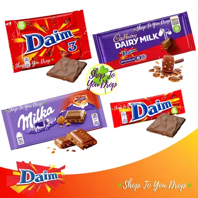 CADBURY & MILKA DAIM Milk Chocolate Bars Dime Birthday Present Christmas Gift🍫 • £3.07