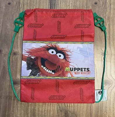 Muppet Backpack Subway Bag ANIMAL Red Green Drawstring Collectible Ships Fast • $8.99