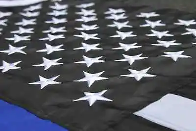 Thin Blue Line American Flag Police With Embroidered Stars And Sewn Stripes 3x5 • $7.99