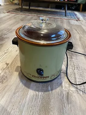 Vintage 70s Rival Crock Pot Slow Cooker 3½ Quart Green *TESTED AND WORKING • $23.50