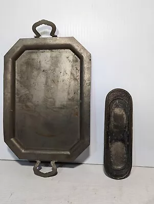 Two Vintage Metal Serving Trays - Individual Styles - Free Shipping • $34.99