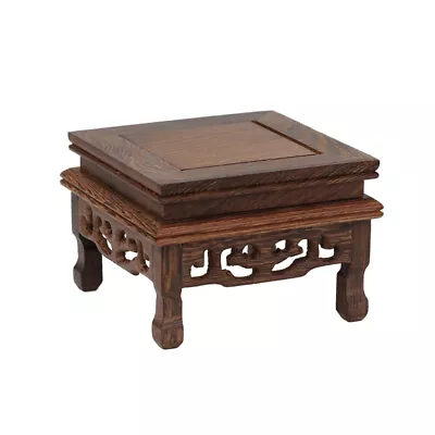 Square Wooden Vintage Art Pedestal Vase Pot Statue Stand Collection Display Bas • $26.09