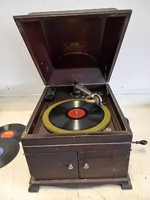 Antique 1917 Table Top Victrola Victor Talking Machine VV-IX  306567G Phonograph • $195