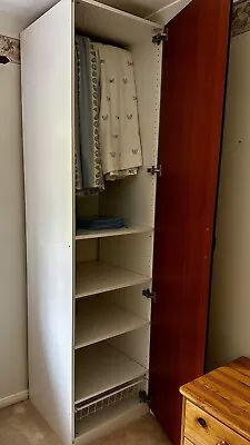£30 • Buy 2 X Ikea Pax Wardrobe White With Brown Wood Doors - Used