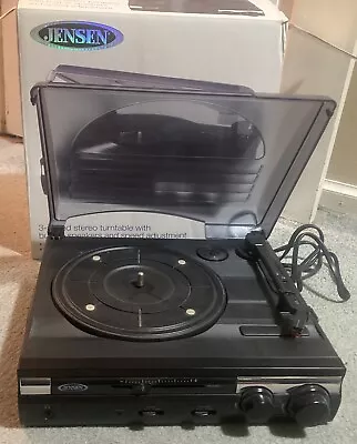 Jensen JTA-230 3 Speed Turntable Vinyl Record Player Built-In Speakers Portable • $58.69