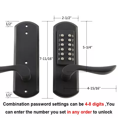 Door Lock Keyless Keypad Entry Mechanical  Combination Code Lock High Security • $55.99