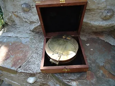 Brass Compass Maritime Military Stanley Style Hard Wood Box With Brass Anchor D2 • £34.99