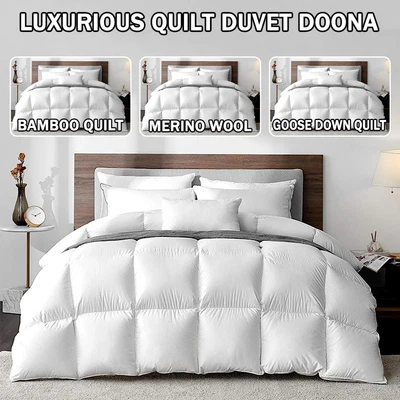 $9.49 • Buy 300/500/700GSM Goose Down/Bamboo/Wool Quilt Duvet Doona Single/Double/Queen/King