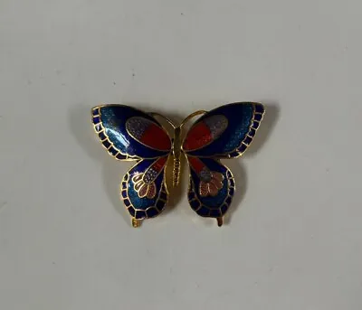 Vintage Enamel Butterfly Brooch Pin • $5