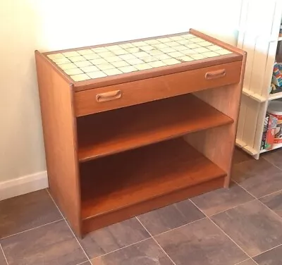 Vintage 1970s G Plan Fresco Hostess Sideboard Cabinet In Teak With Tiled Top • £125