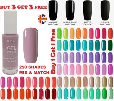 £0.99 • Buy Gel Nail Polish Gel Polish Varnish Lacquer Top Base Coat Soak Off Amal Gel 