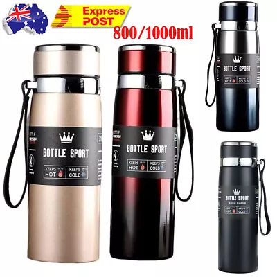 Stainless Steel Water Bottle Double Wall Insulated Drink Cup Flask Sport Thermos • $24.95