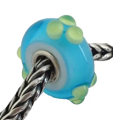 Authentic Trollbeads Spring Bud Glass Charm Turquoise/Green 61366 New • $24.99