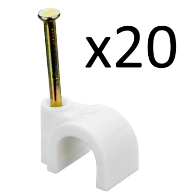 £1.15 • Buy Pack Of 20 Schneider Tower Cable Clips For 4mm / 6mm Round Cable White