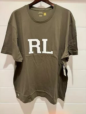 NWT Polo Ralph Lauren Big Tall Army GREEN RL MONOGRAM LOGO Short Sleeve T Shirt • $76.49